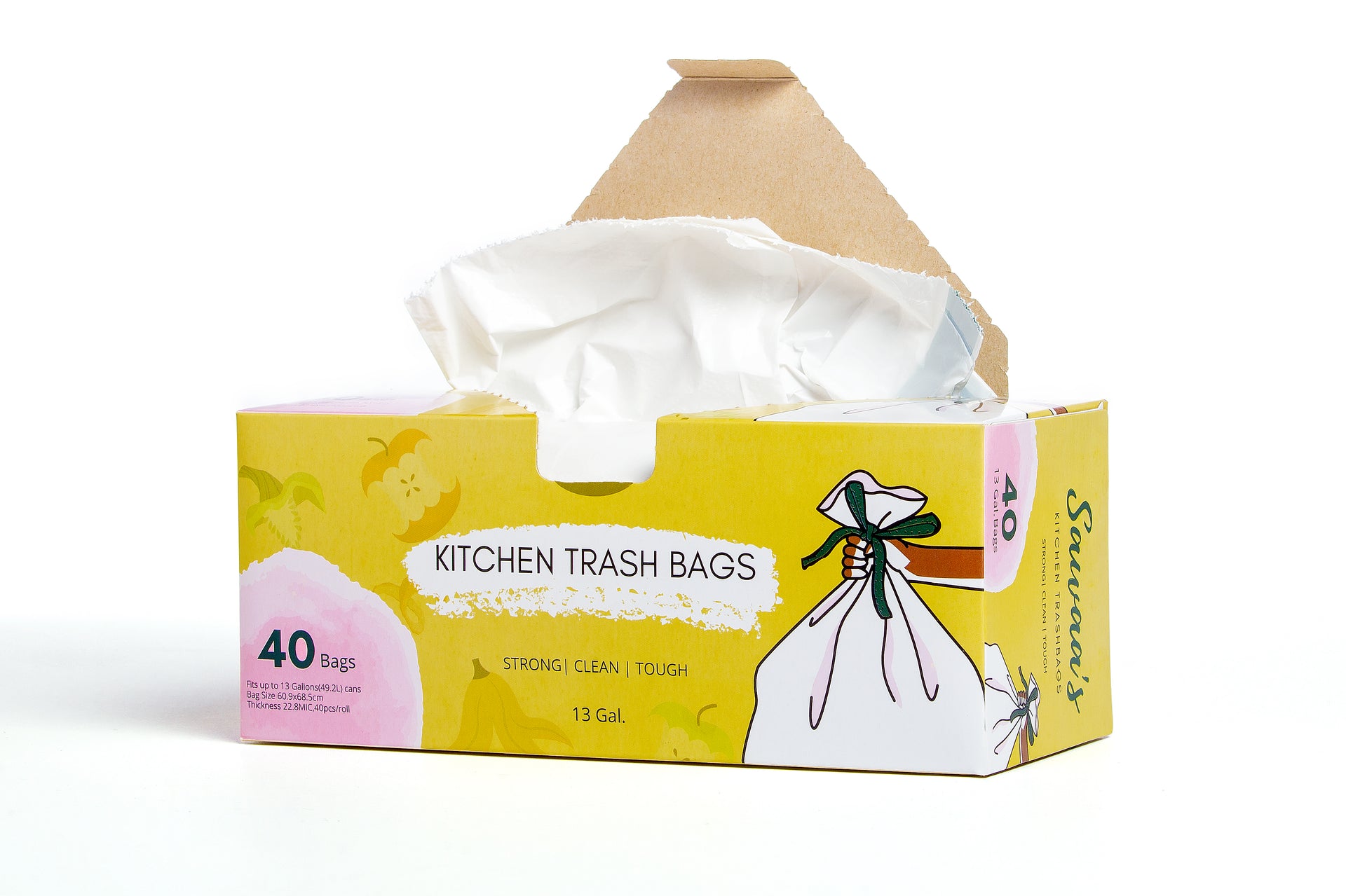13 Gallon Tall Kitchen Drawstring Trash Bags , 40 Count